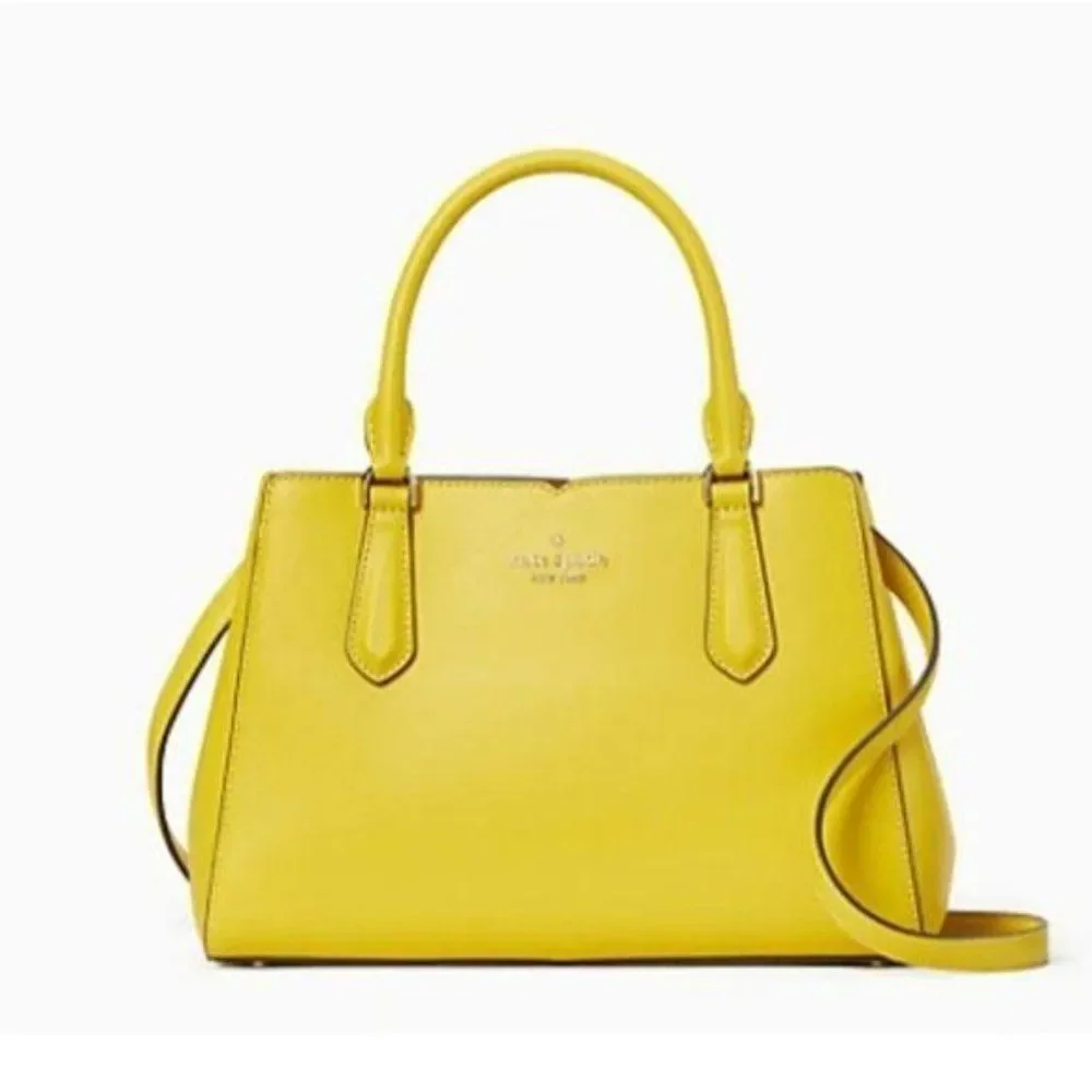 Kate Spade Leather Tippy Medium Satchel/Crossbody Chartreuse Grain Leather